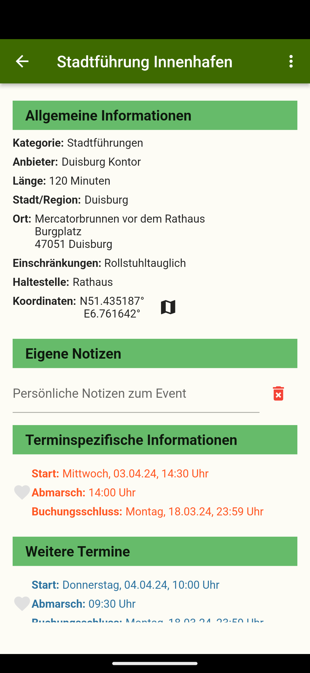 Detailansicht Alternativen