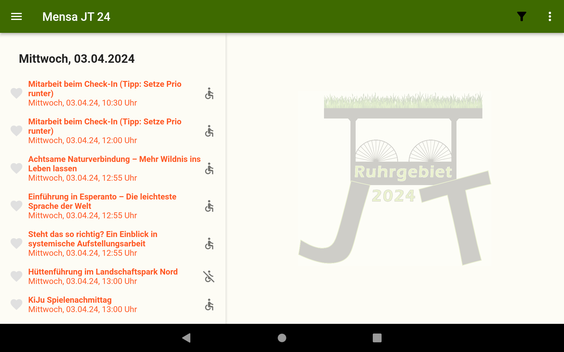 Ansicht auf dem Tablet