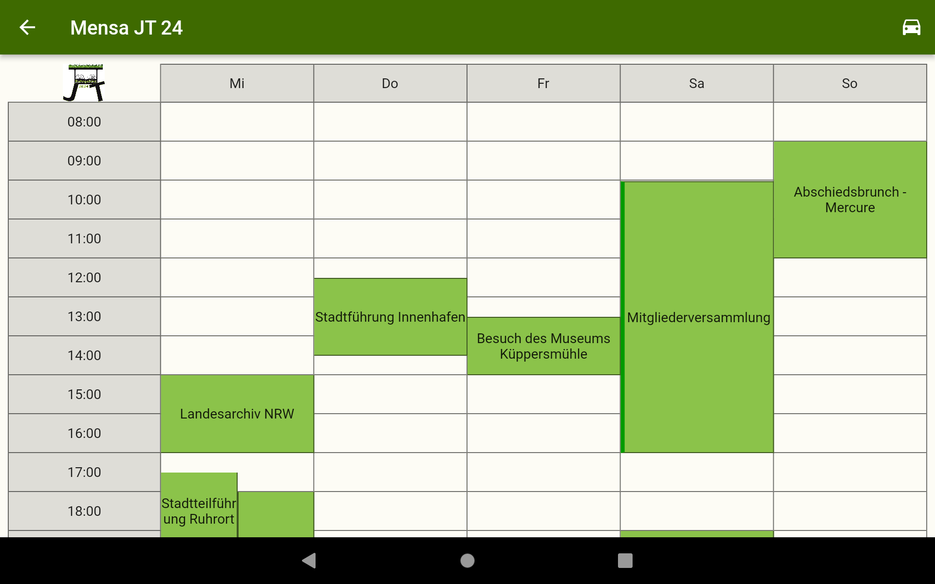Ansicht auf dem Tablet